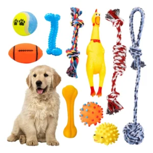 Set de 10 Juguetes Mordibles y Chillones para Perros